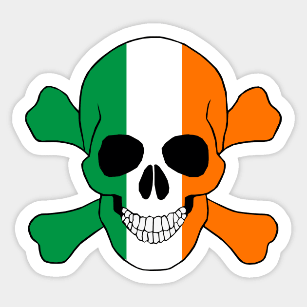 Ireland Flag Skull And Crossbones Sticker by Atteestude